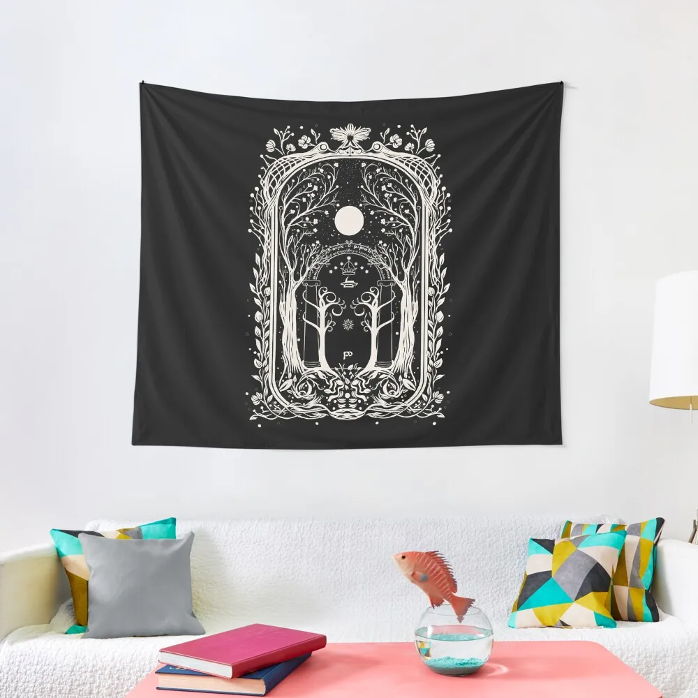 

Fantasy Gate to Moria Tapestry Funny Room Decoration Aesthetic Tapestry