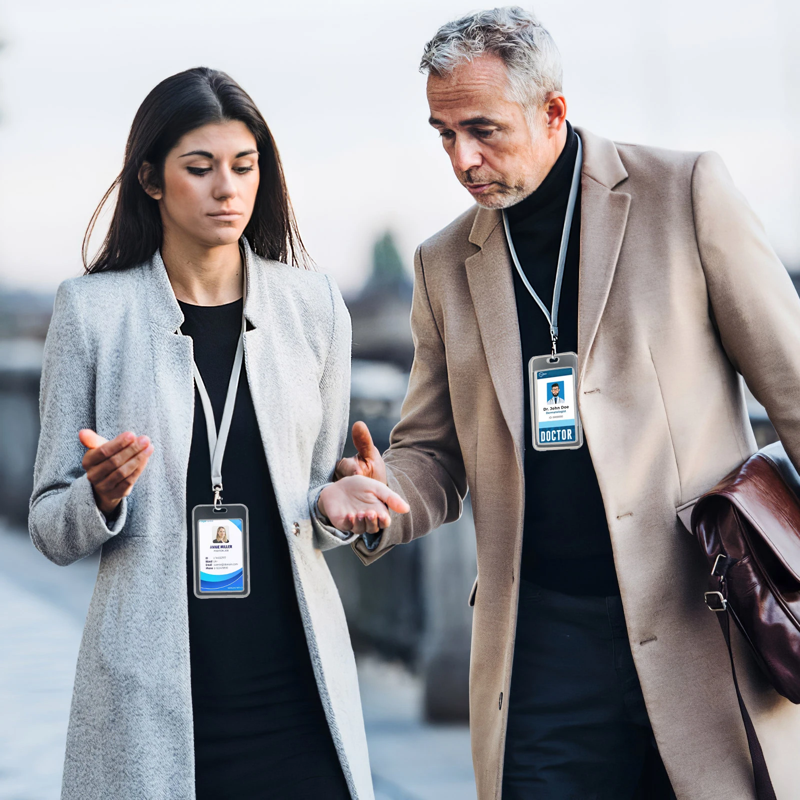 

20Pcs Card Holders Transparent Id Badge Holder Plastic Name Tag Case Portable for Home Office Travel Professional Use