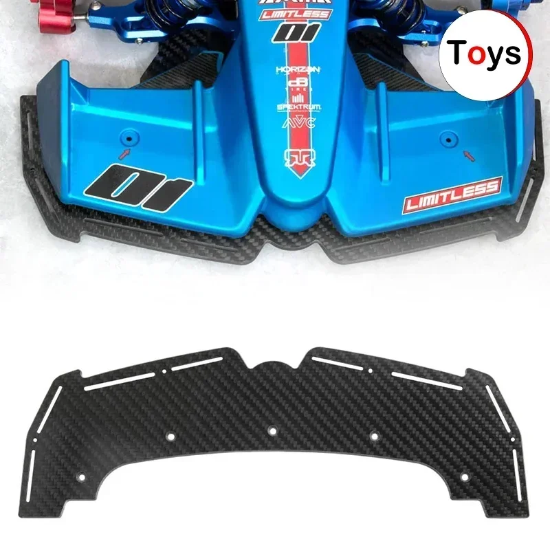 Protector inferior de placa de deslizamiento de chasis de parachoques delantero de fibra de carbono para coche 1/7 ARRMA LIMITLESS F1