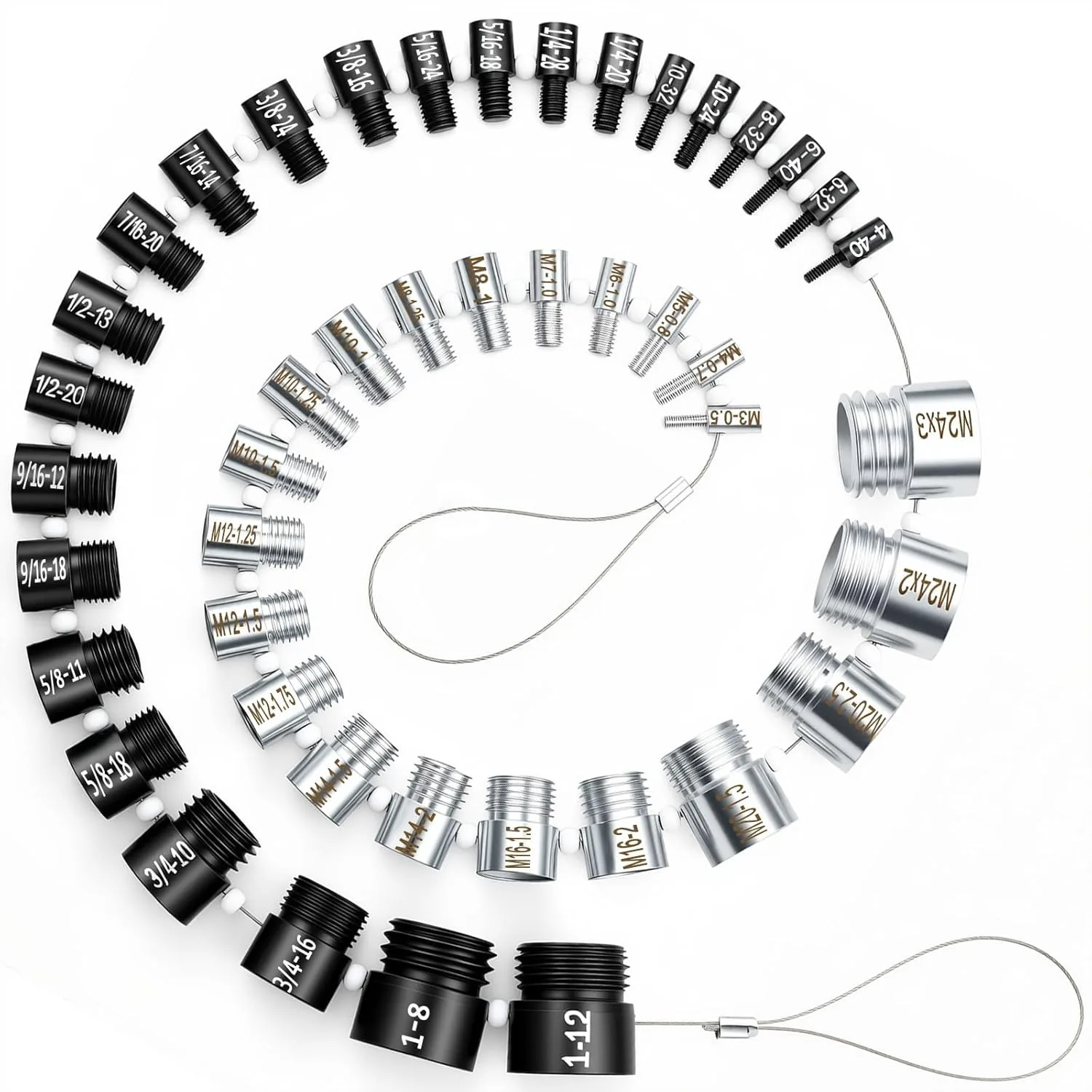 

Nut and Bolt Thread Checker, 45 Male/Female Thread Gauges (24 Inch & 21 Metric) for Fast Size Identification
