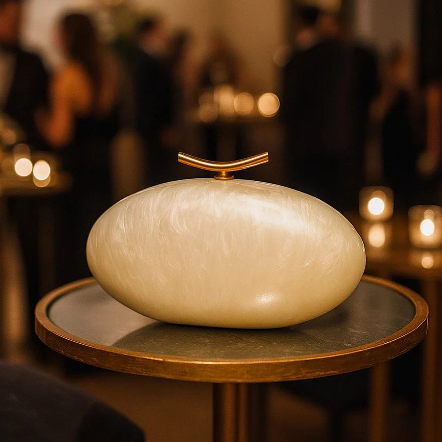 

Acrylic Oval Shape Shell Evening Bag Women Elegant Clutch Purse Chains Crossbody Shoulder Bag Wedding Party Banquet Handbags Sac