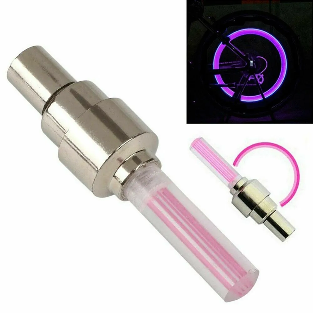 1x Valve Stem LED Dust CAP For Bike Car Motorcycle Wheel Tire Light Lamp Bright Silver Body With Long Life-span Led Lights.