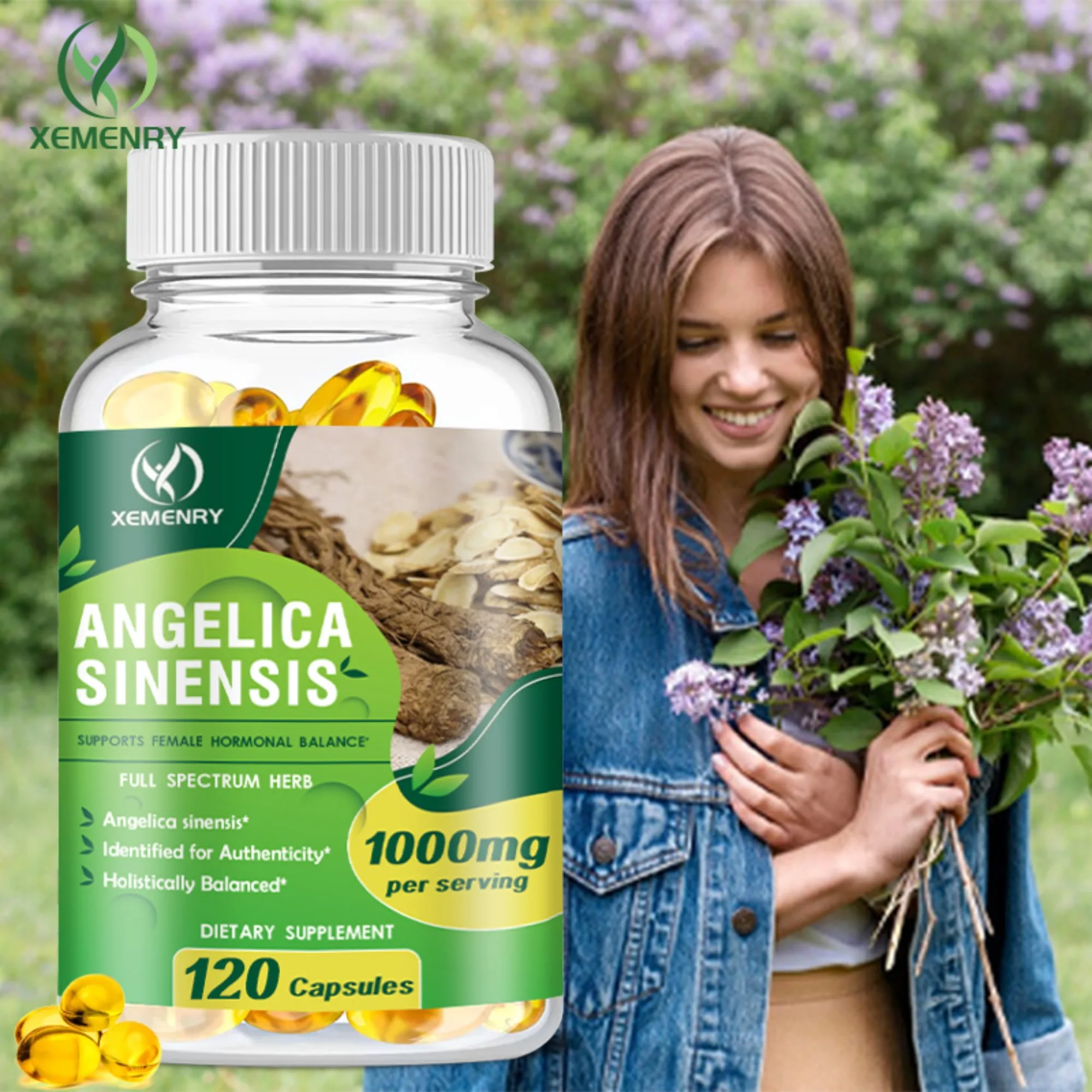 

Angelica Sinensis Capsules 1000mg - Balance Hormones, Relieve PMS, and Adapt To Stress - 120 Capsules