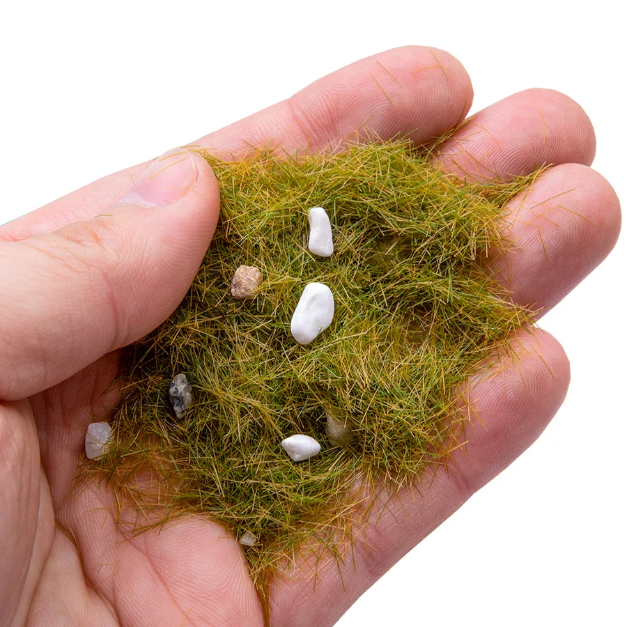30g tuf de grama estática em miniatura e pedra para ho n oo diy modelo fazendo mesa de areia layout de trem ferroviário/cenário militar/diorama