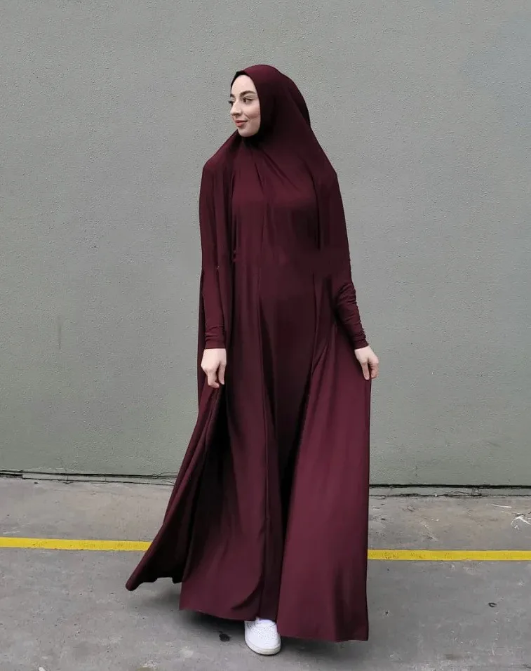 Muslim Plain Prayer Hijab Dress Turkey Soft Abaya Women Loose Islamic Clothing Long Abayas