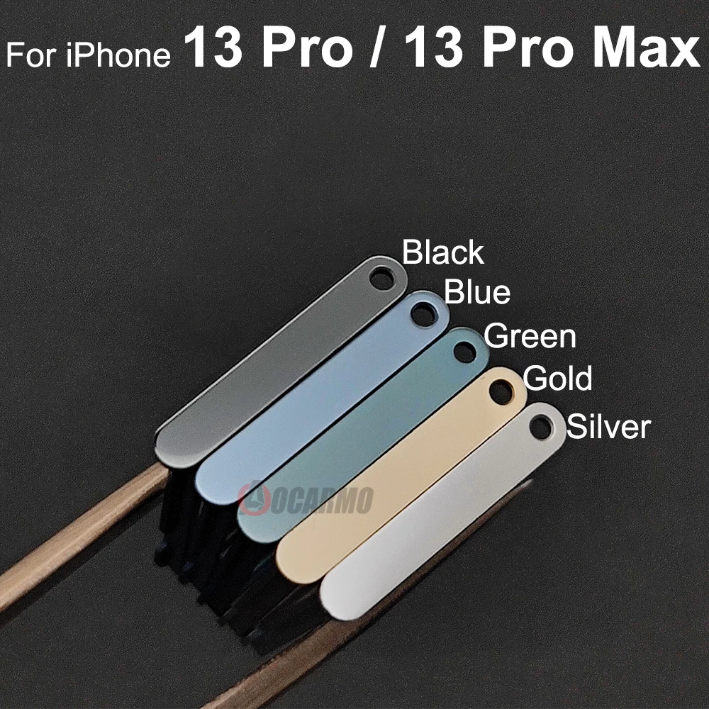 Aocarmo 1Pcs For iPhone 13 Pro Max SIM Card Slot Single Dual Tray Holder Replacement Parts Black Silver Gold Blue Green