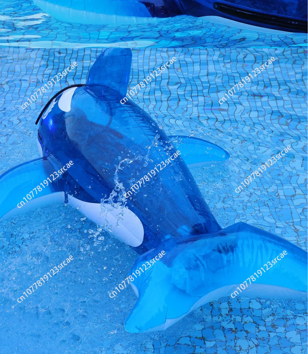High Quality Professional Drifting Transparent Blue PVC Double Air Inflatable Whale Boat Bed