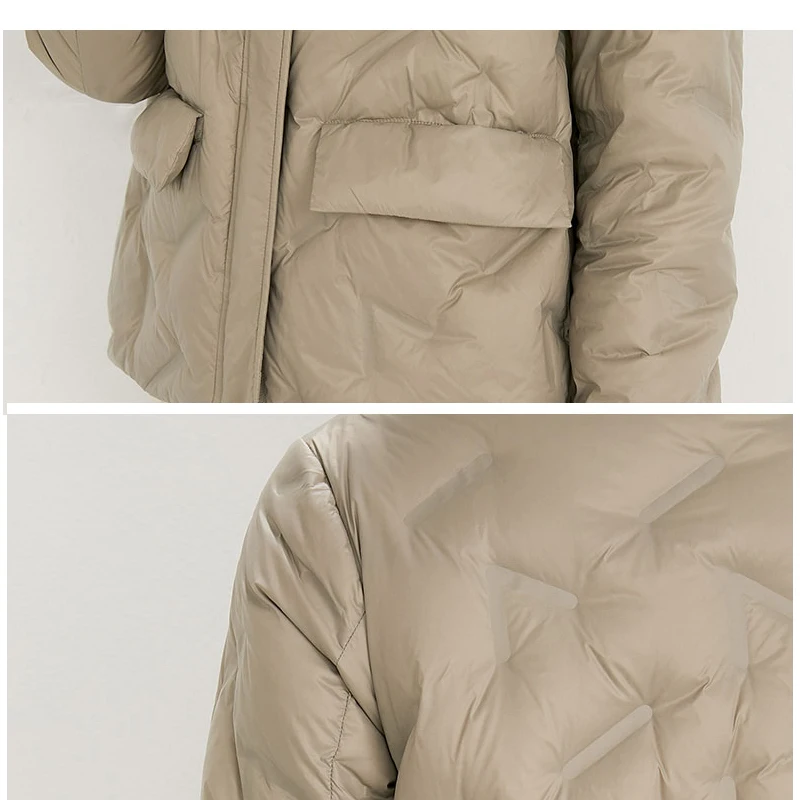 New Woman Fashion 90% Down Jacket Puffer Jacket Stand Collar Coat Brand Good Quality Embossed Jackets Warm Coat Tops Ultra Light