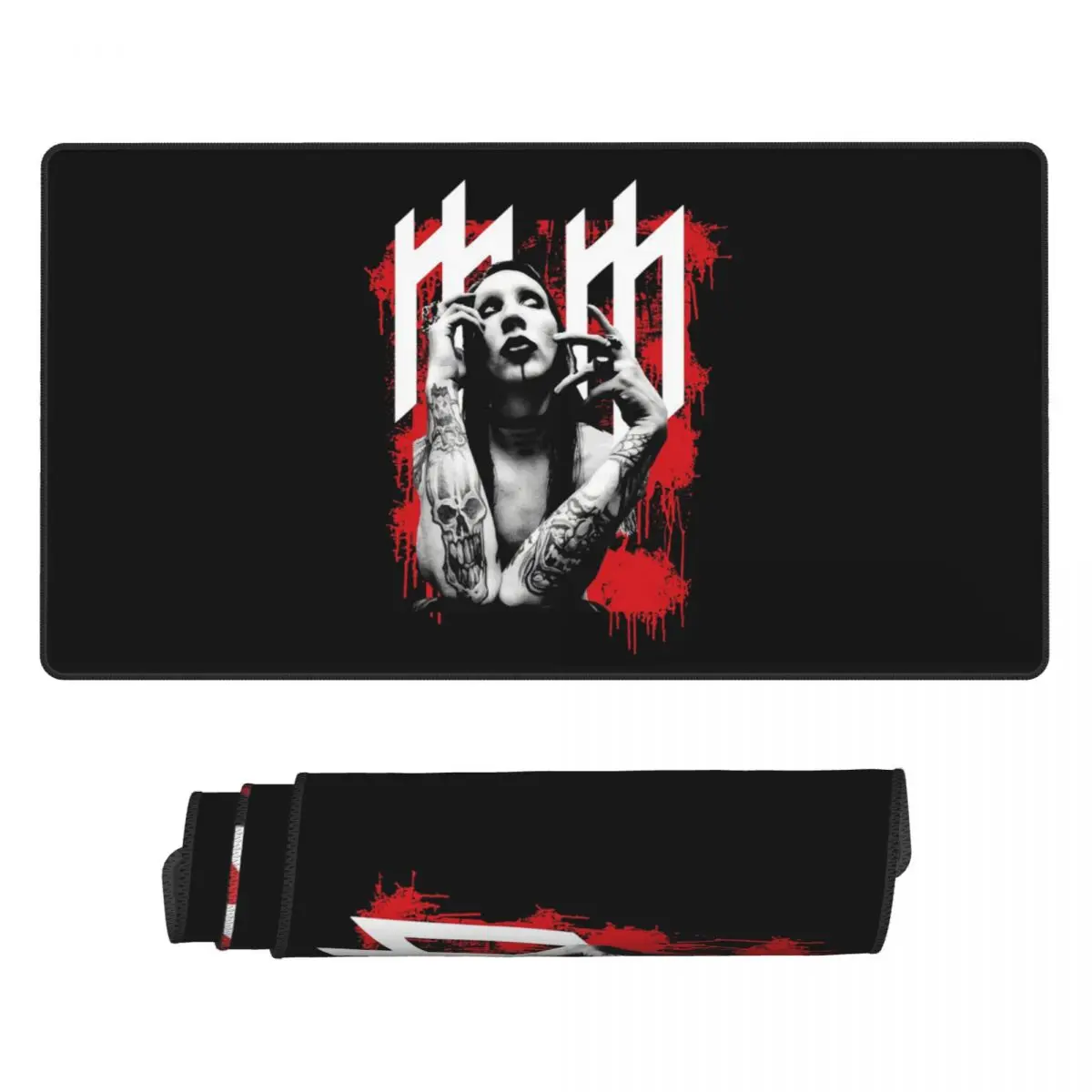 

Large Mouse Pad Marilyn Manson Glitch Fan Gift Music Gamer PC Laptop Mats Keyboard Carpet Computer GamingAccessories Desk Mat