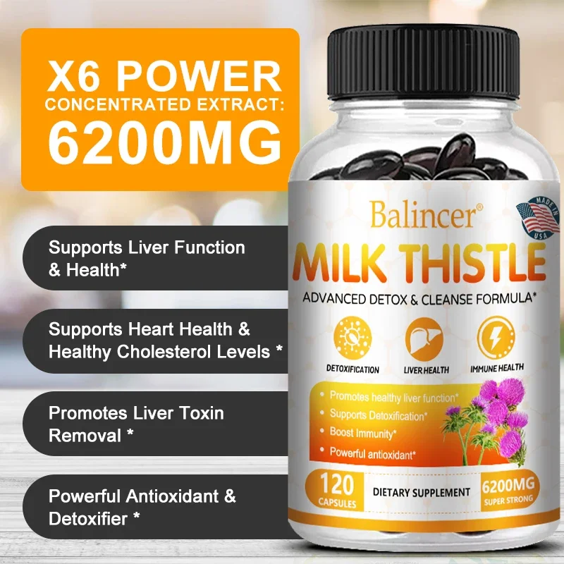 Liver Cleanse, Detox and Repair Support - Milk Thistle Liver Detox Formula with Dandelion Root, Artichoke Extract