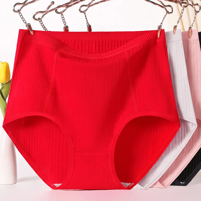 

3Pcs/4Pcs 100kg Women Cotton High Waist Large Size Shorts Women's Underwear Plus Size Panties For Women Cotton Briefs Underpants