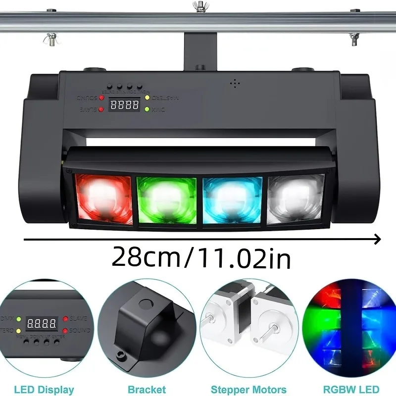 

8-Head Led Spider Moving Head Light for Stage Lighting, Dj Parties, Disco Lights, 8X3W Led Beam Moving Head Spider Light, Sound-Controlled and Dmx-512 Controlled, Suitable for Live Performances, Parties, Clubs, Bars, Carnivals, Wedding Events, and Easter 