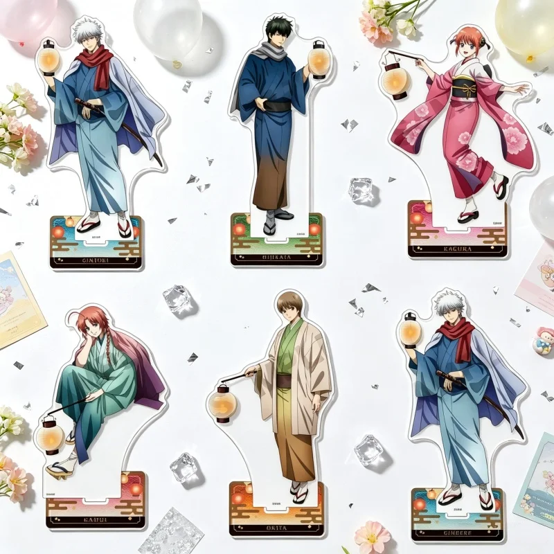 2026 Anime Gintama 15CM Acrylic Stand Model Plate Keychain Gintoki Sakata/Shinpachi Shimura/Sadaharu Fan Gift Toys Room Decorat