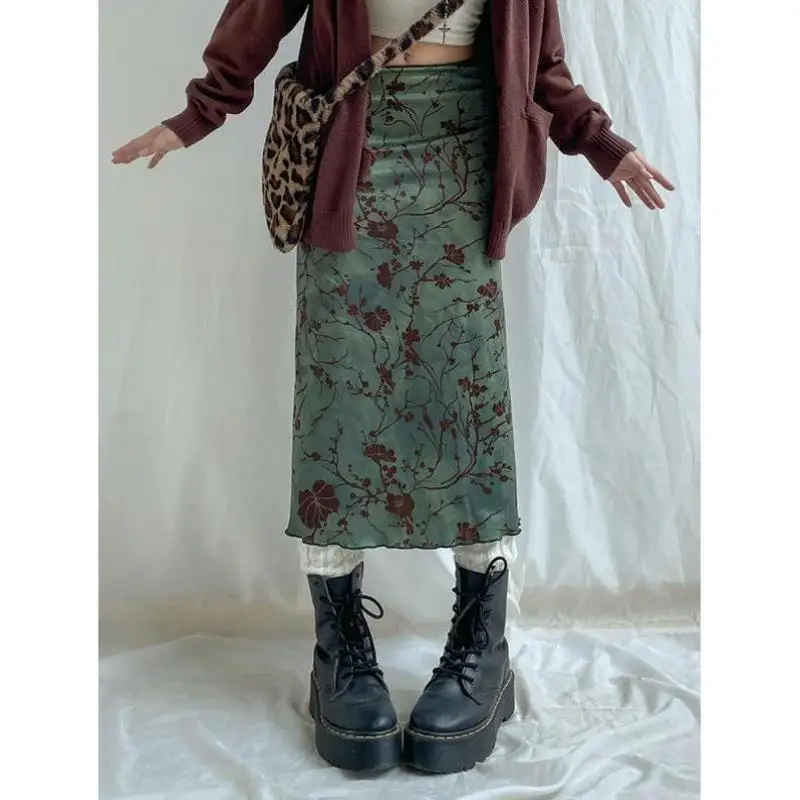 

Моющаяся юбка с цветочным принтом для девочек, трансграничный новый повседневный спортивный костюм Seven-Quarter Sve, осенняя одежда