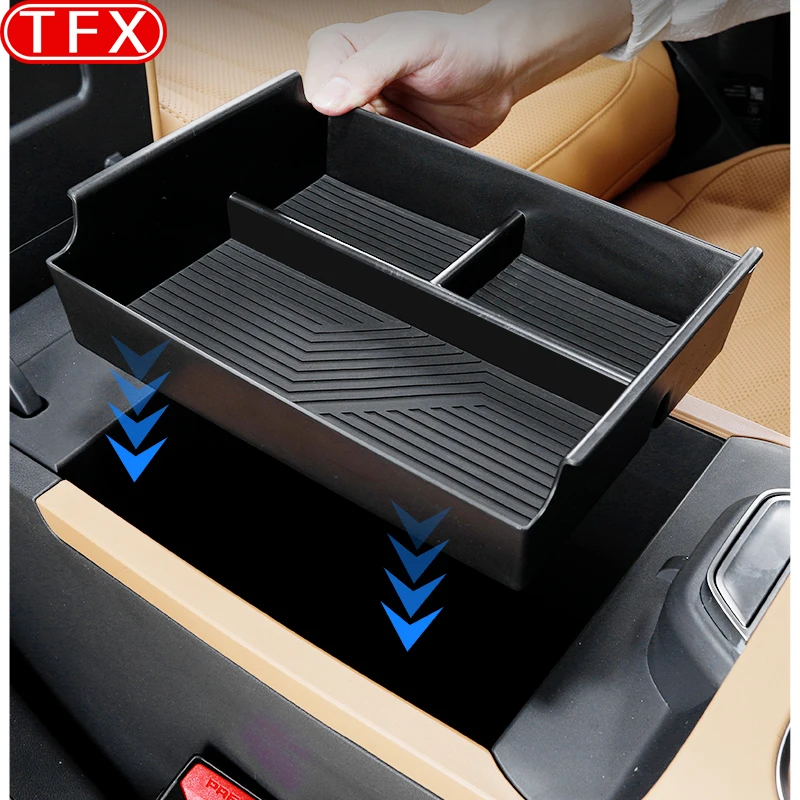

For Geely Galaxy Starship 7 EM-i 2024 2025 Car Armrest Box Storage Box Center Console Lower Layered Storage Box Auto Accessories