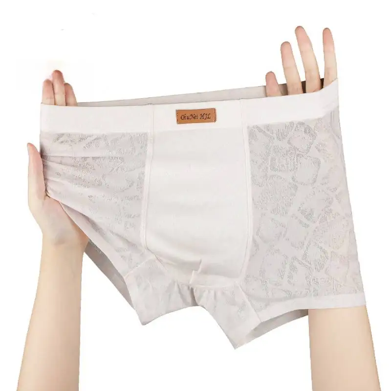 

3 pcs Men's Panties Ice Silk Sexy Seamless Man Underwear Boxer Shorts Fashion Soft Breathable Male Underpants Briefs