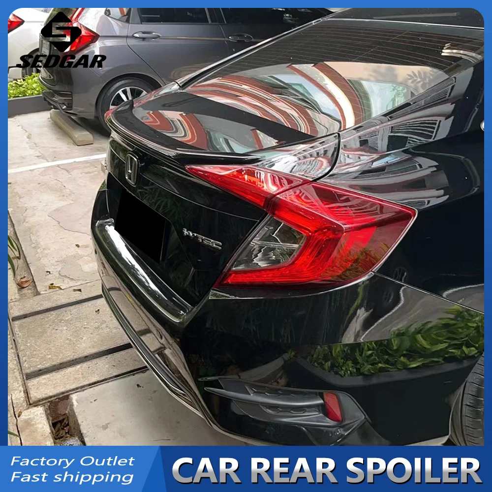 For 2016 2017 2018 2019 2020 Honda Civic 10th Trunk Spoiler High Quality ABS Plastic Unpainted Spoiler Trunk Boot Wing Spoiler