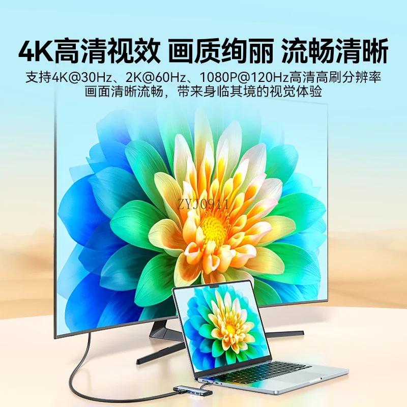 *Typec docking station branch cable expander computer usb converter mobile phone transfer vga network cable hdmi transfer