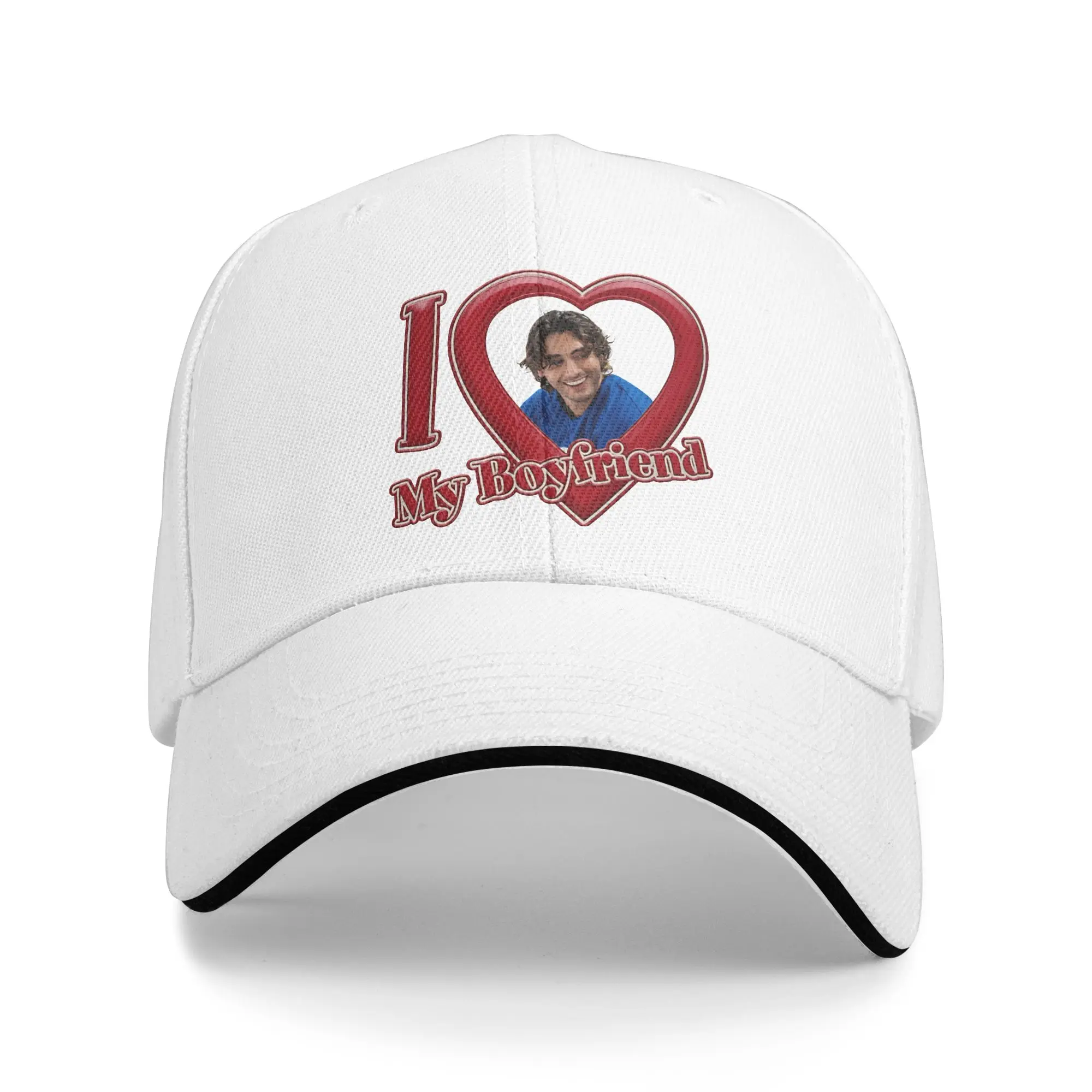Boné casual de verão, modelo beisebol, com estampa “Eu amo meu namorado Antonio Cipriano como John Logan”, estilo trucker off campus, para homens, com fecho snapback.
