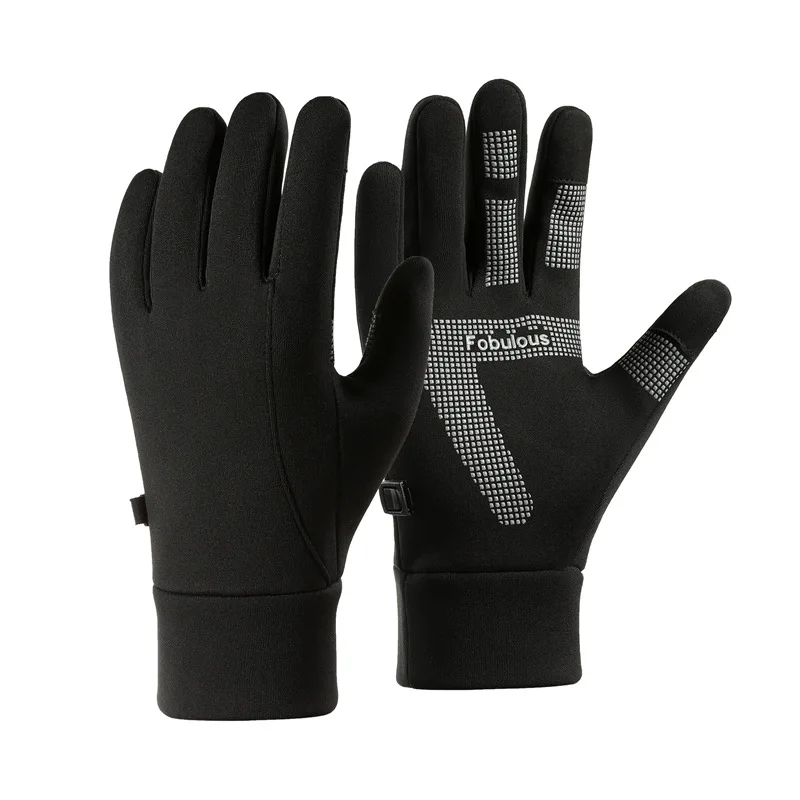 AliExpress OFFBONDAGE Winter Warm Men's Cycling Gloves Motorcycle Touch Screen Fleece Gloves Windproof Outdoor Ski Bicycle Anti-slip gloves Keep Warm