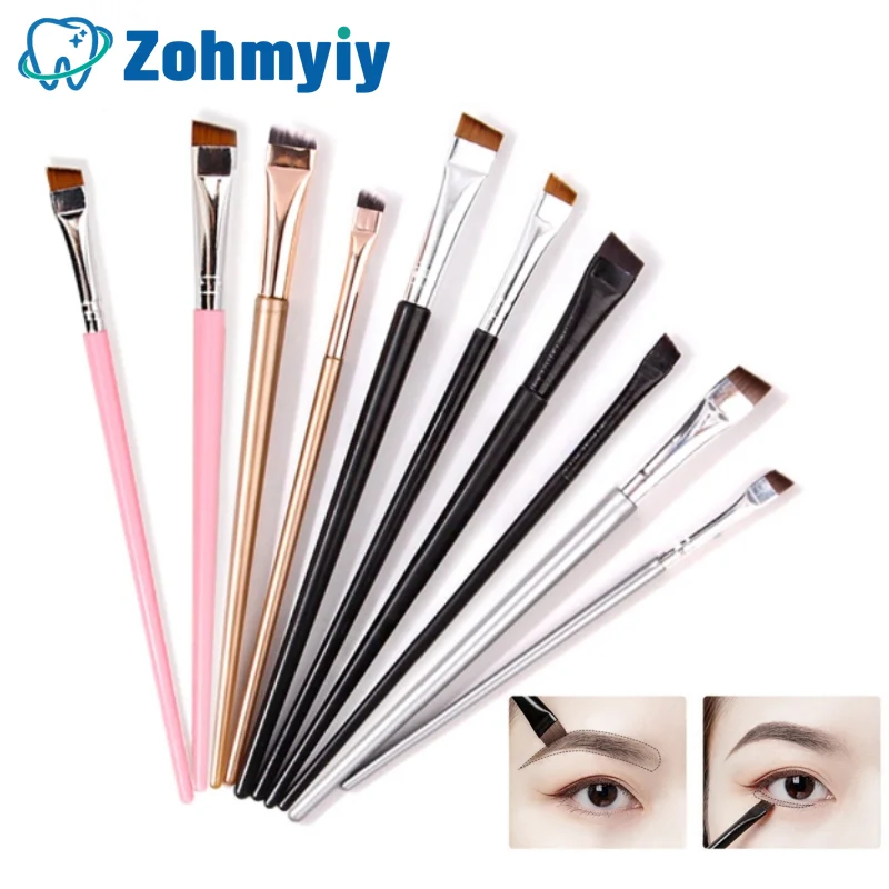 2Pcs Blade Eyeliner Brush Eyebrow Brush Portable Flat Fine Eye Liner Brow Contour Makeup Brushes Makeup Tool