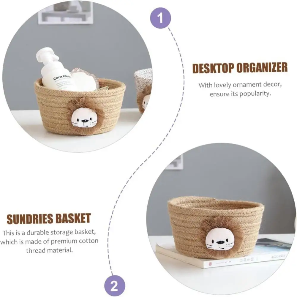 1pc Organizer Restaurant Cotton Decorative Basket Table Storage Nursery Holder, Rope Storage Basket Nursery Storage Basket