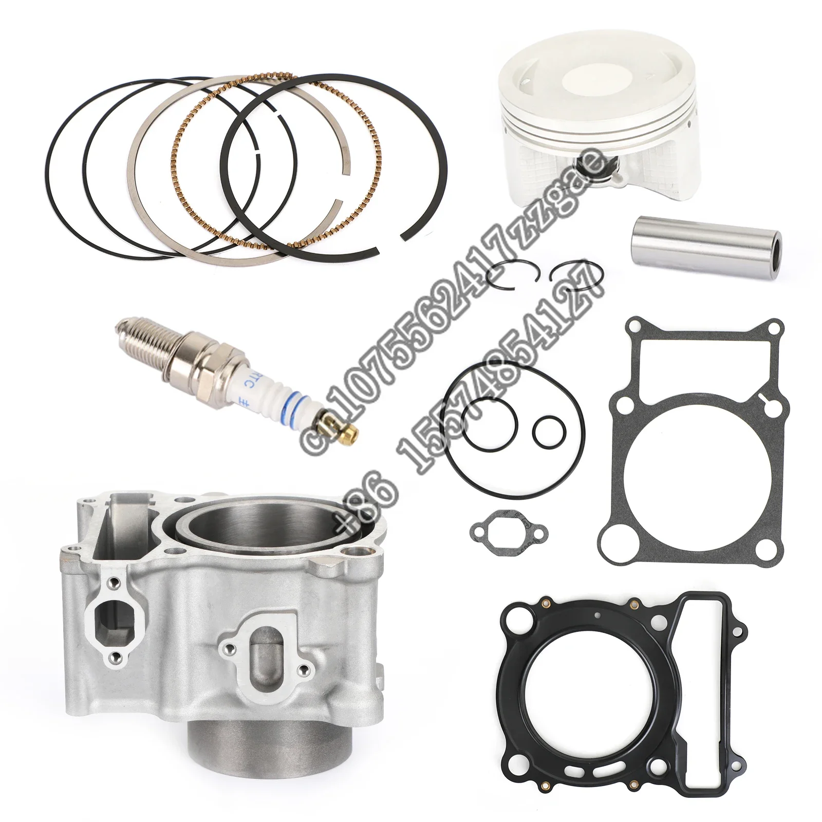 

400cc 84.5mm Cylinder Piston Rings kets Spark Plug Kit For Grizzly Kodiak 400 2000-2008 Standard Bore