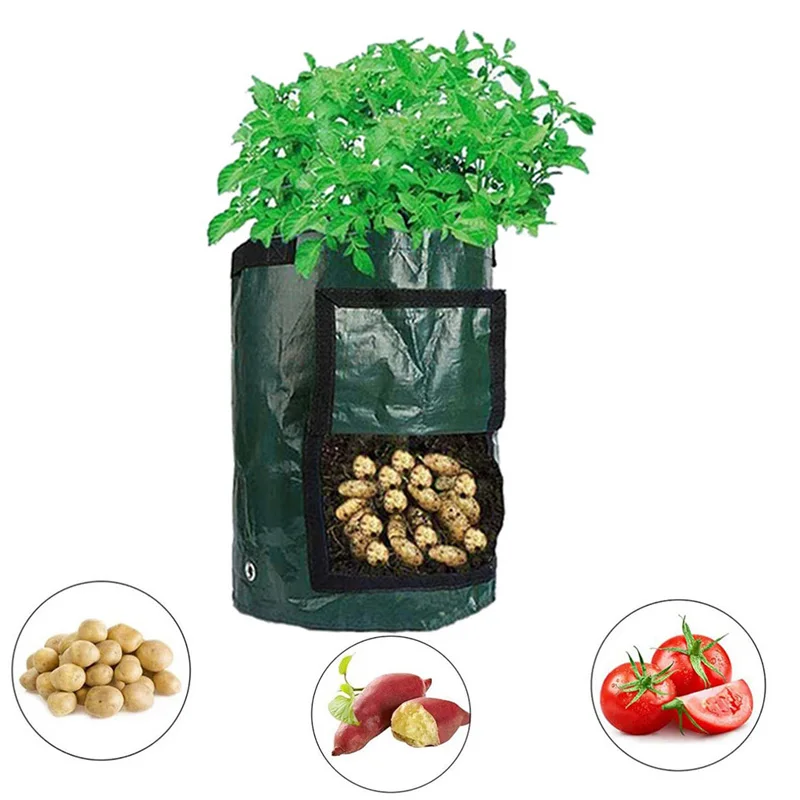 

5 7 10 GAL PE plastic gallon Potato tomato Plant Grow planter Bag nursery flower Pots bag for jardin Vegetable Gardening Tools R