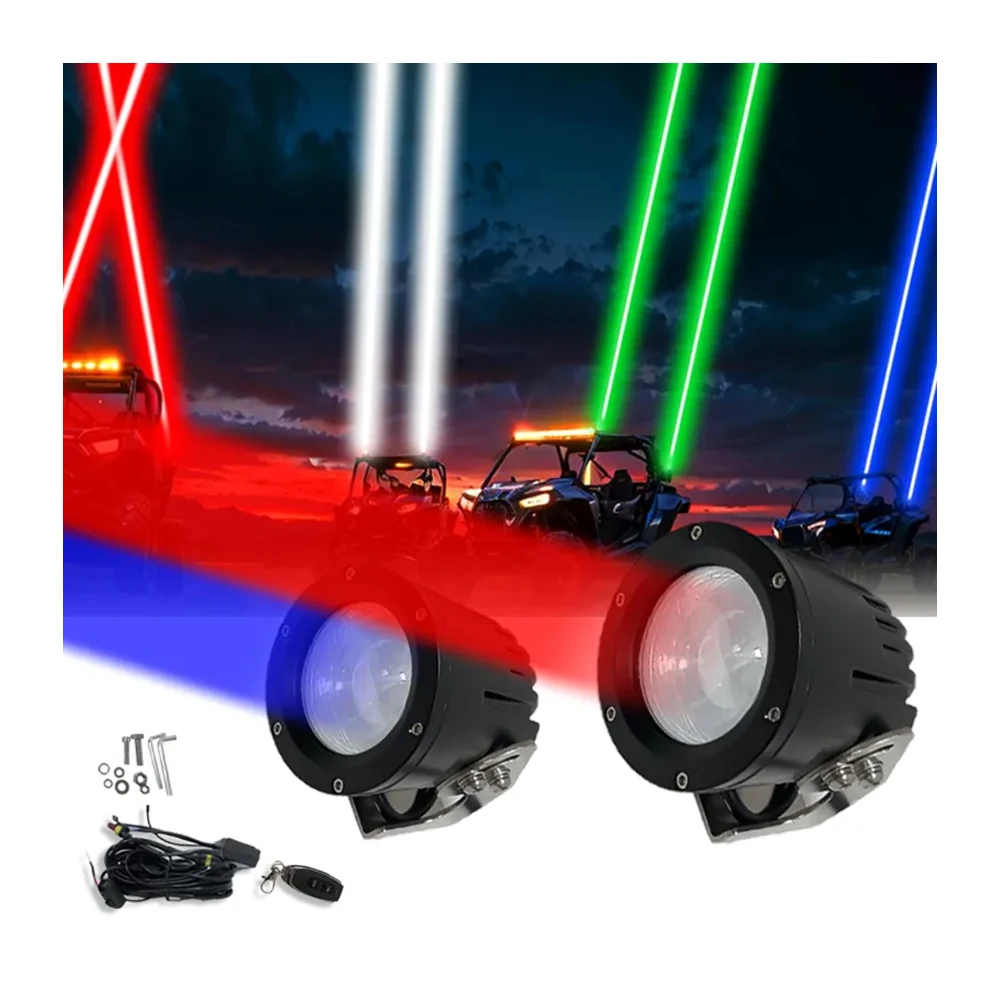 2pc Laser Led Whip Lights Rgbw Remote RGB Laser LED Whip Light Car with Wire