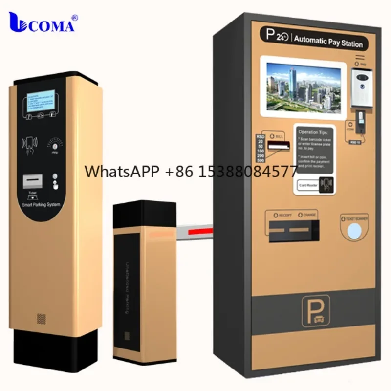 

Hot Sales QR / Barcode Ticket / Rfid Car Parking System With Automatic Payment Machine Vehicle Parking Boom Barrier Gate