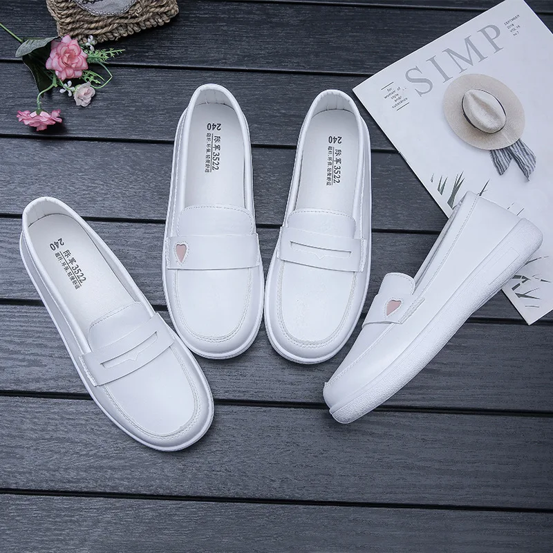 Comemore Nurse Shoes Women Soft Bottom White Breathable Nursing Work Shoes Comfortable Non-slip Flat Bottom Four Seasons Shoes