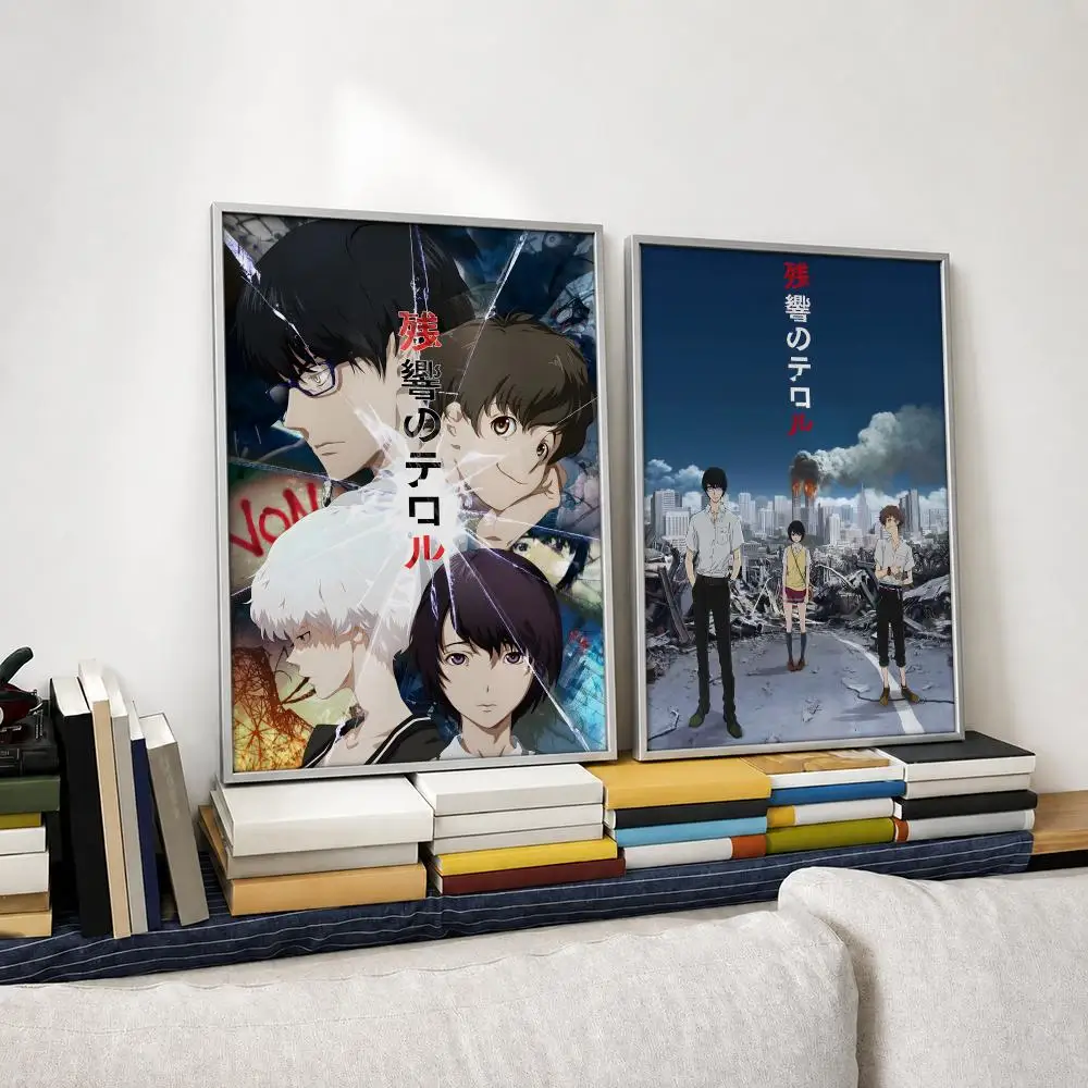 Anime Zankyou no Terror Poster Self‑Adhesive Waterproof PP Poster Coffee House Bar Wall Art Sticker Room Home Decor