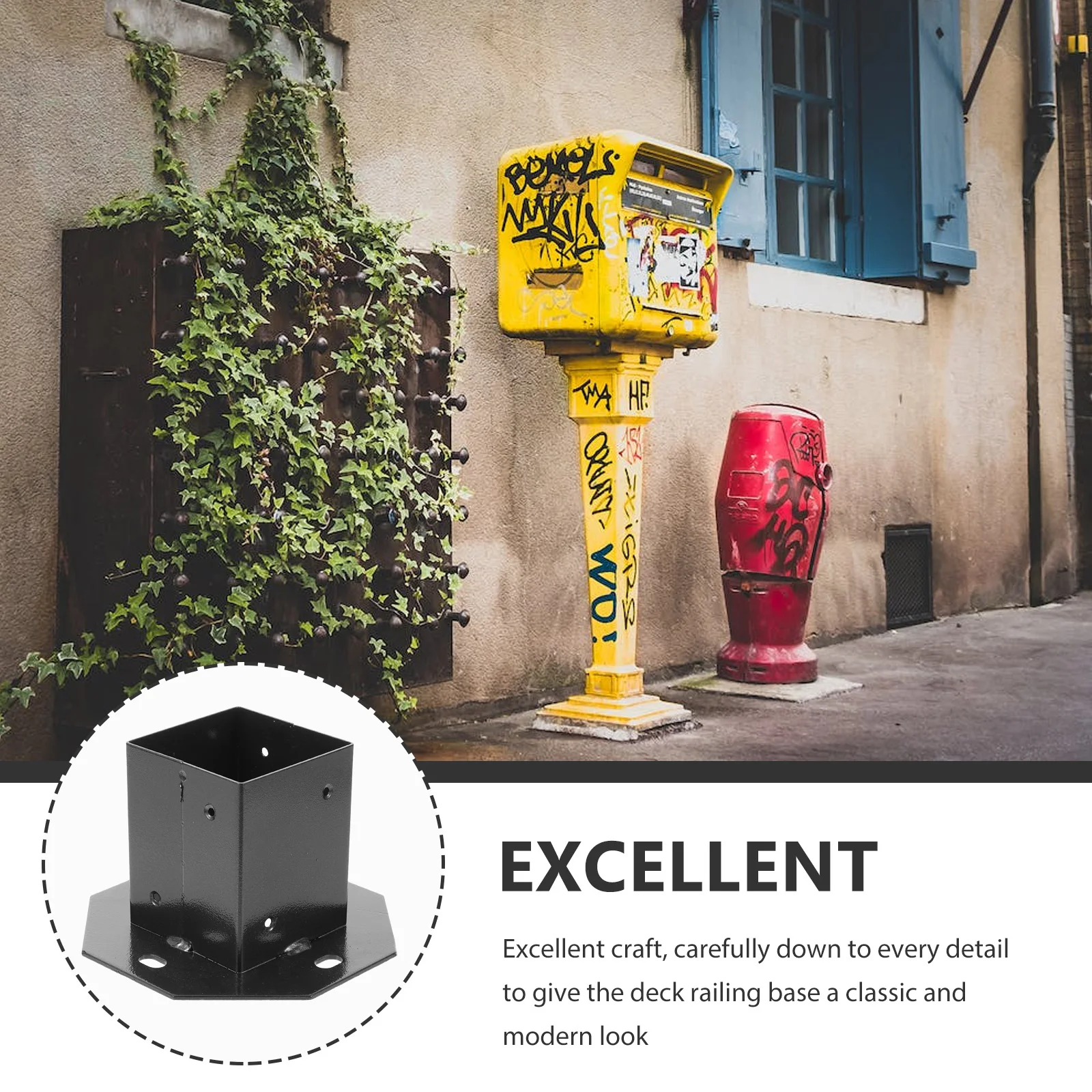 

Mailbox Post Protector Deck Railing Brackets Waterproof Cover Firm Metal Base for Home Garden Fence PostBracket Wooden Mailbox