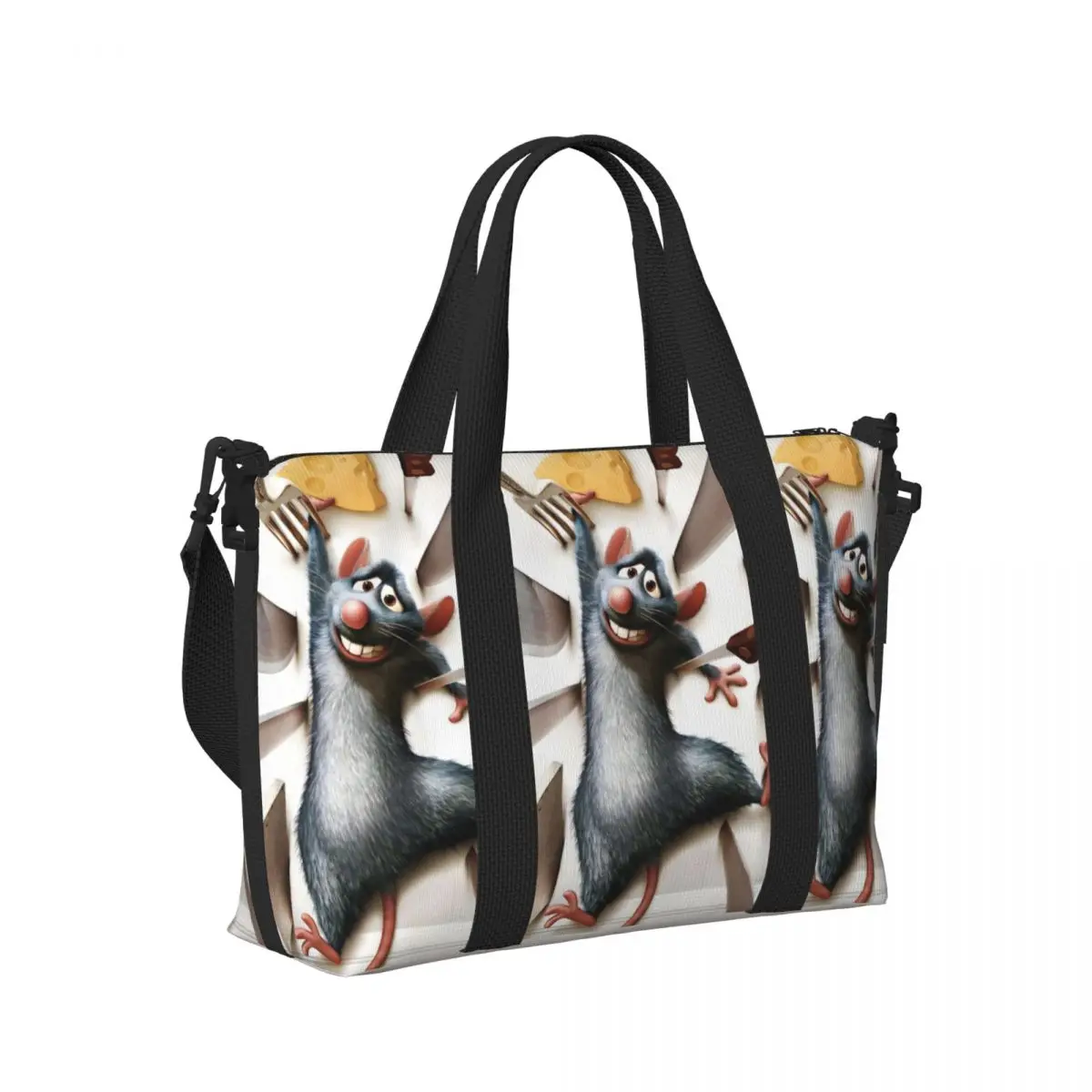 مخصص راتاتوي حقيبة حمل على الشاطئ حقيبة المرأة الرسوم المتحركة الكوميدية مقصورة كبيرة حقائب السفر الشاطئ الصالة الرياضية