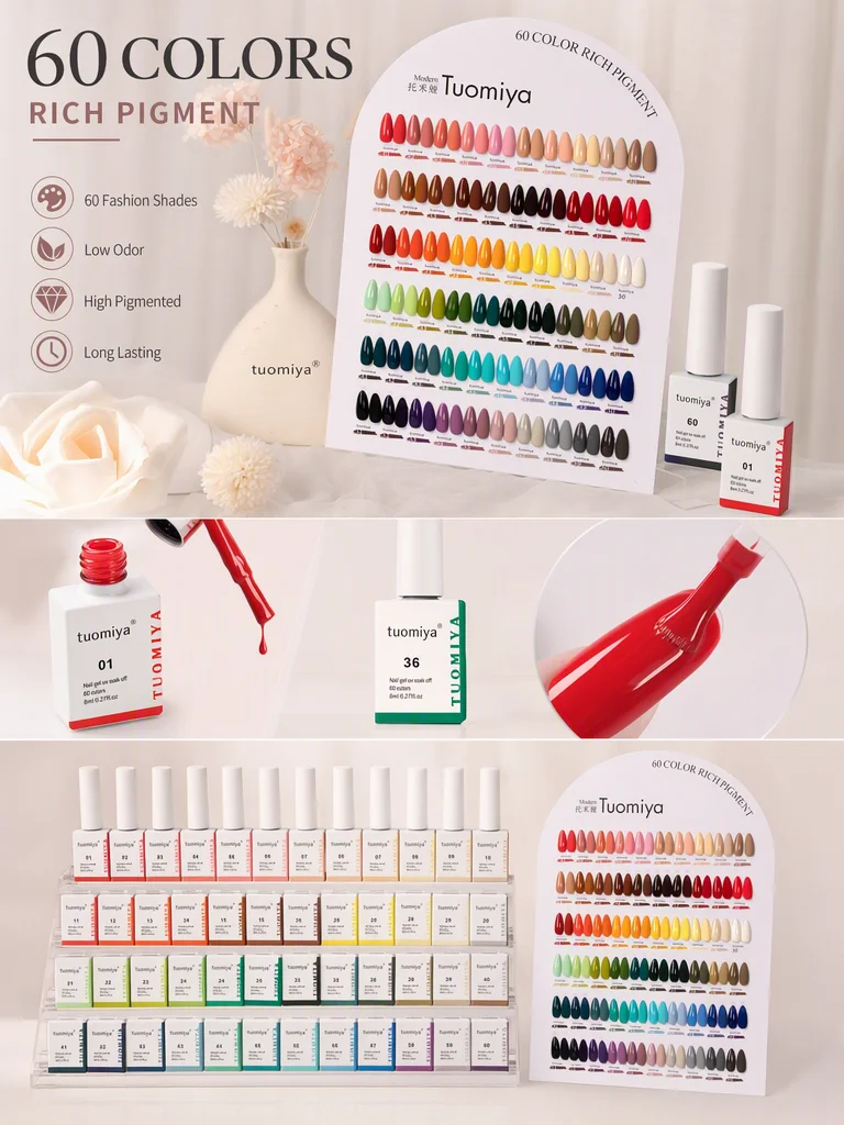 60 Color Color Nail Polish Set Semi-Permanent UV Gel DIY Nail Polish Nail Art Nail Art Charm