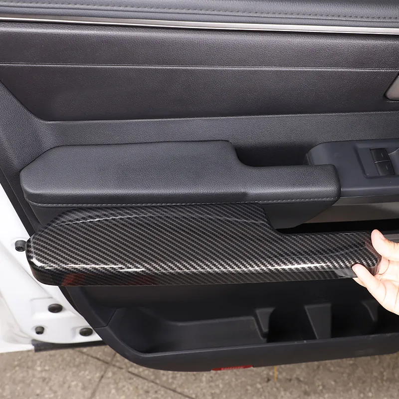 

For Toyota Tundra 20022-2023 ABS Carbon Fiber/Matte Black Car Door Armrest Elbow Rest Decorative Cover Sticker Car Accessories