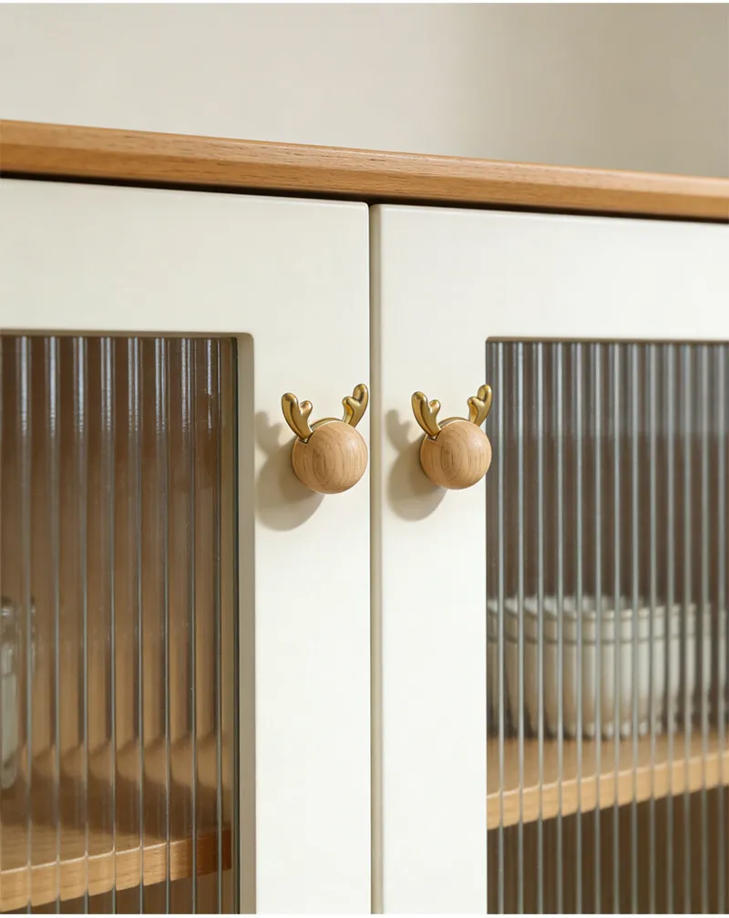 Minimalistischer Runder Walnussholz-Knopf Küchenschrank-Türgriff Natürlicher Walnuss-Eschen-Buchen-Dekor Kugelförmiger Möbelgriff – Detail 3