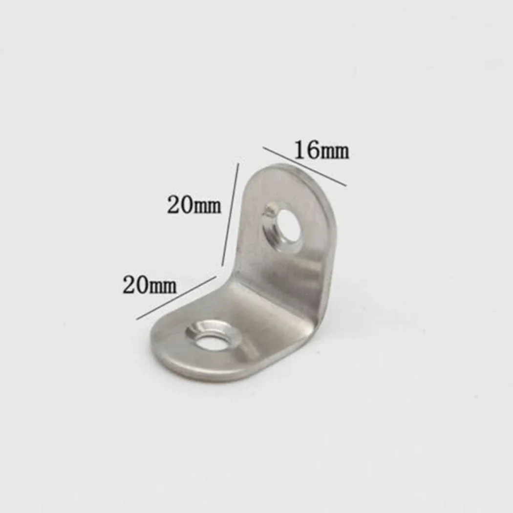 Staffe angolari a forma di L da 10 pezzi supporto per mensola con codice angolare in acciaio inossidabile per Hardware per mobili per guardaroba a battente per sedia da tavolo