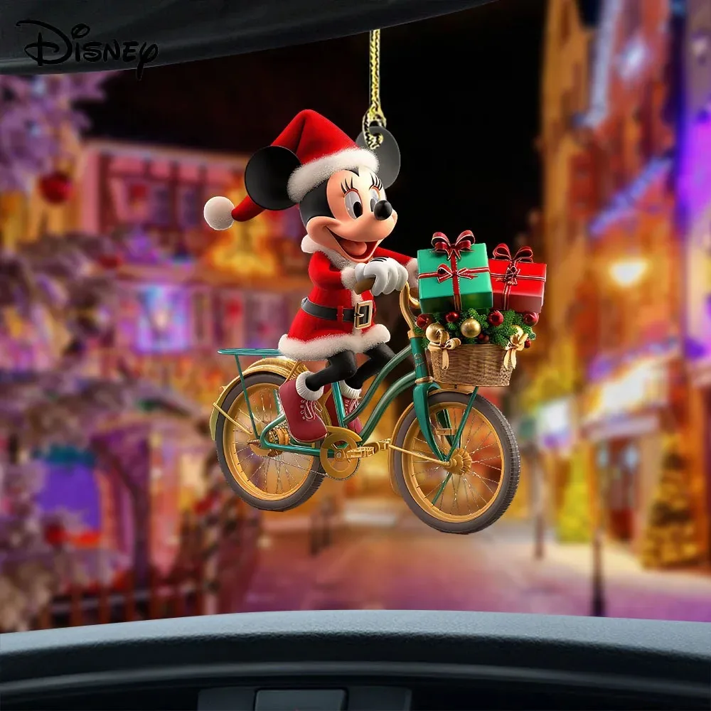 Lindo Mickey árbol de Navidad colgante Anime acrílico 2D decoraciones navideñas colgantes dormitorio colgante accesorios regalos
