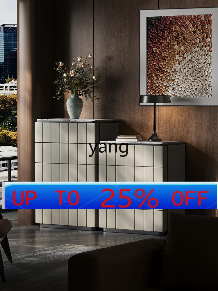 

Lhh Italian minimalist chest of drawers bedroom modern minimalist light wall storage bedside table