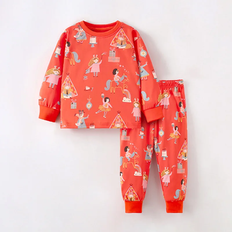 Brand Quality Cotton Pajamas Sets Lovely Tops Pants 2pc Baby Girls Boys Clothes Sets Sleepwear Spring Autumn Kids Children Suits