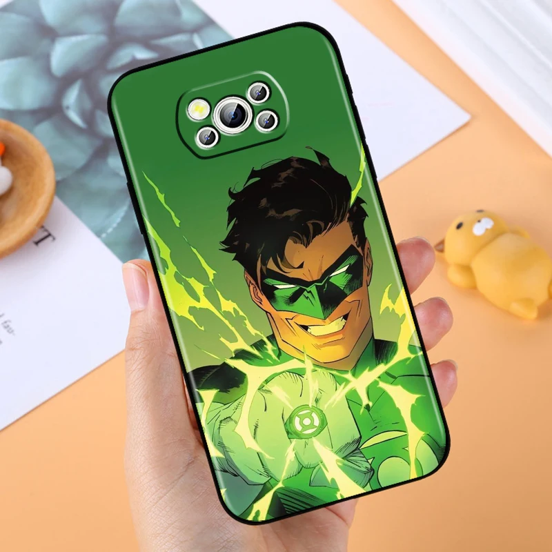 G-Greens L-Lanterns Comics For Xiaomi Mi Poco F5 F4 F3 X6 X5 X4 X3 M6 M5 M5S M4 M3 C65 Pro GT NFC 5G Black TPU Phone Case