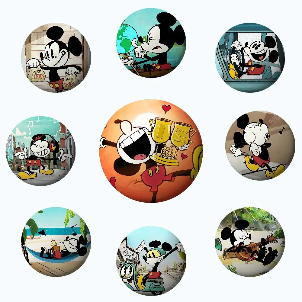 Cute M-Mickeys Badges Tinplate Soft Button Pin Brooch Metal Badge Custom Jewelry Accessories Hat Bag Lapel