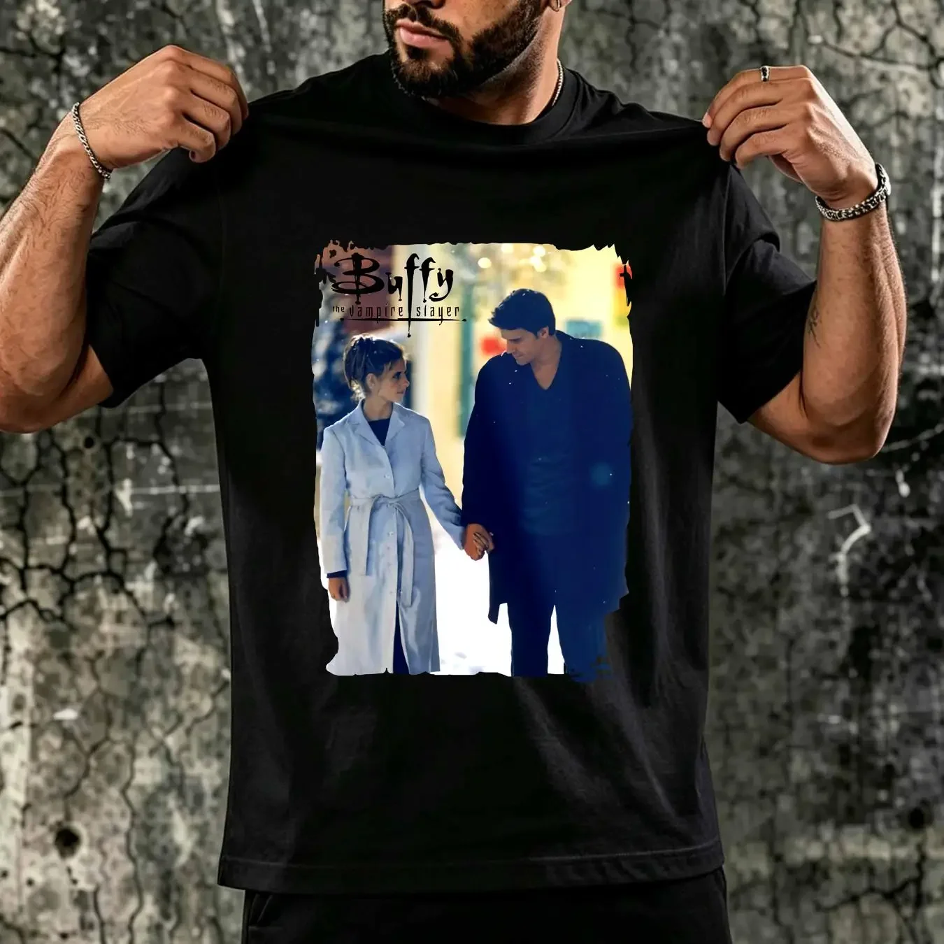 washed T Shirt Buffy the Vampire Slayer White Angel Season 3 Amends Christmas Men's and Women's all sizes long or short sleeves