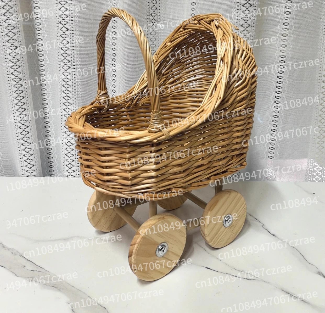 

ins wicker trolley storage basket home decoration photography props flower basket
