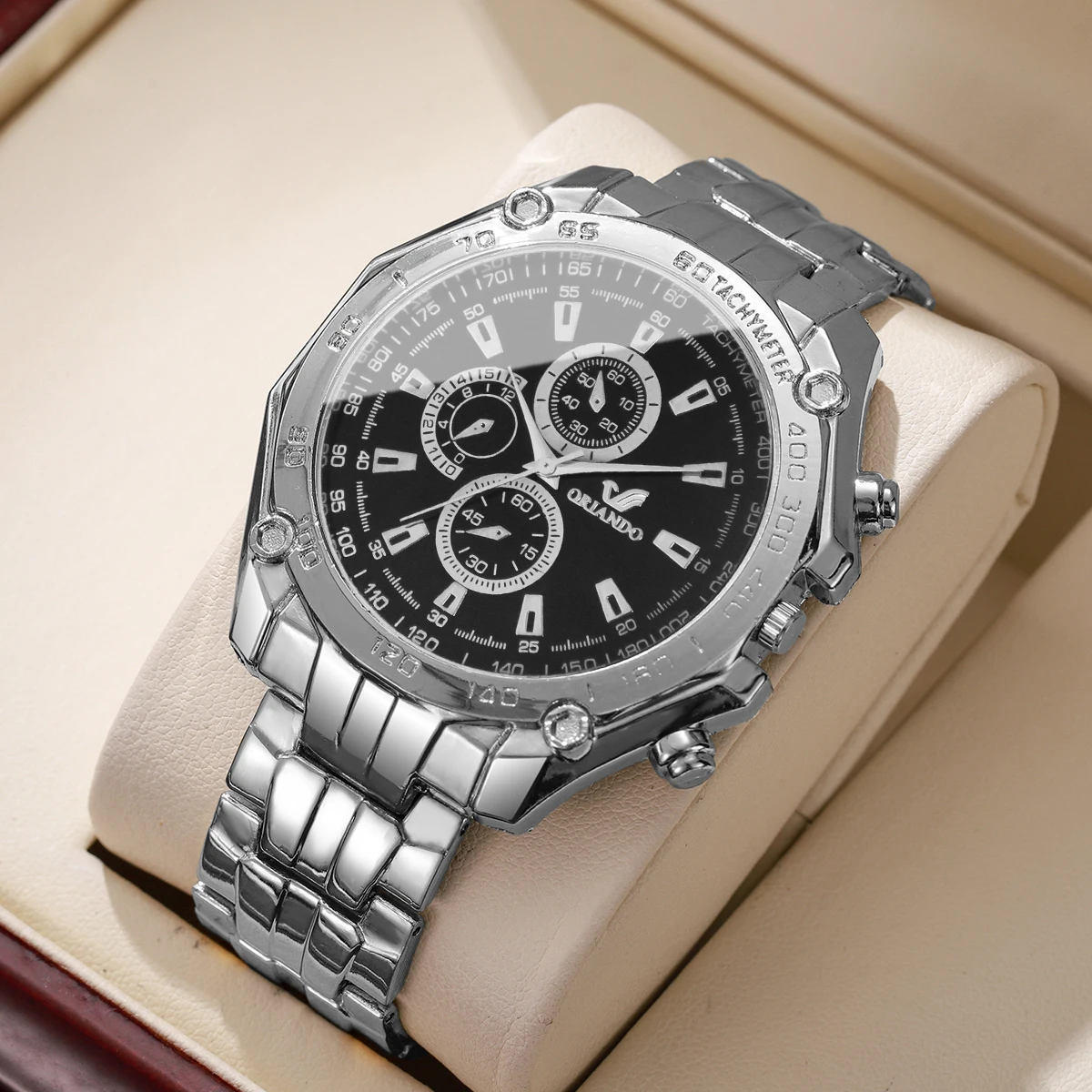 Orologio da polso al quarzo da uomo con quadrante grande di lusso Orologio da uomo d'affari di moda Orologio analogico Reloj Hombre (senza scatola)