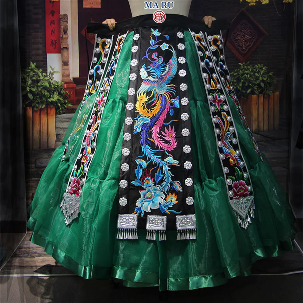 Qiaomiao'er ethnic minority style Miao embroidery belt, ribbon, versatile skirt accessories, photography, travel photography, in