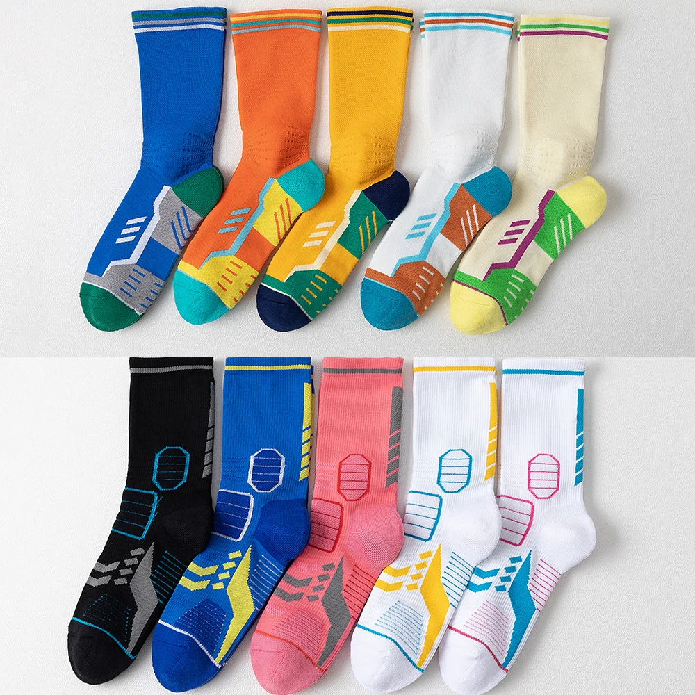 Candidate Basketball Socks Medium Sleeve Professional Men's And Women's Sports Cotton Running Skipping Rope Breathable Anti Slip