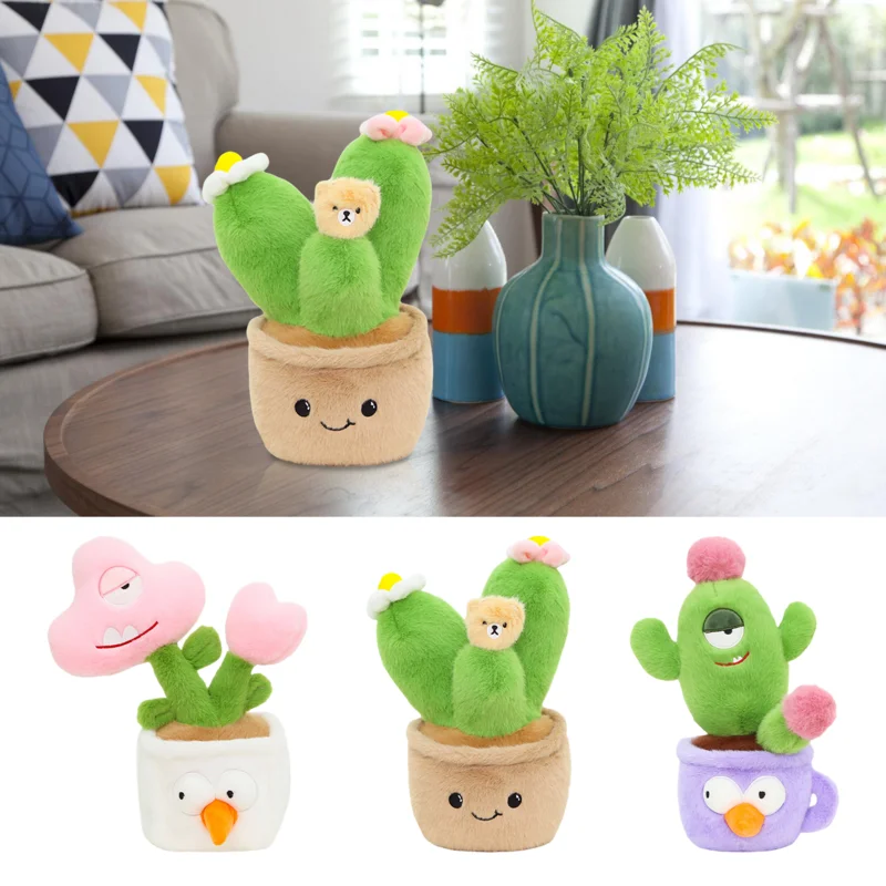 

Succulent Plants Stuffed Toy For Kids Soft Simulation Potted Plush Toy Doll Decor Desk Window Decoration Gift for Kids Girls Boy