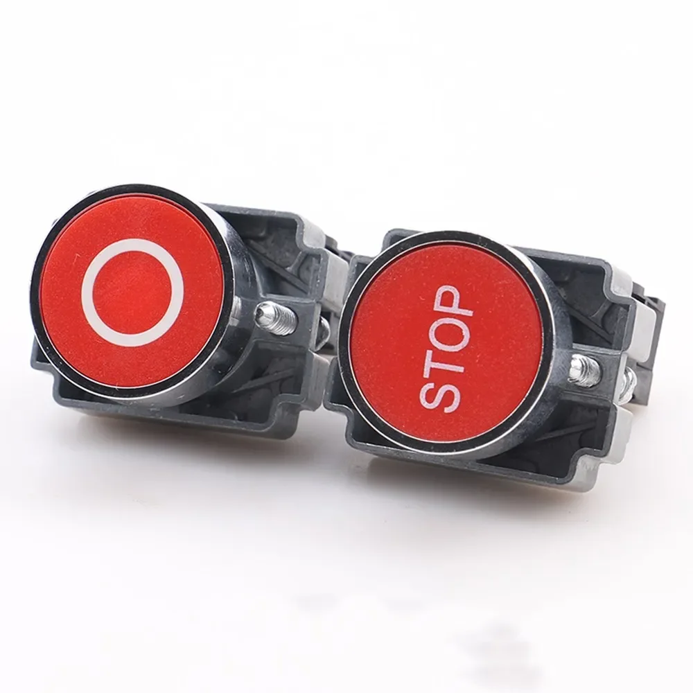 XB2-BA4342C Momentary Red Flush Push button Switches With Symbol logo 1N/C Spring Return mounting dia 22mmXB2-BA4322C